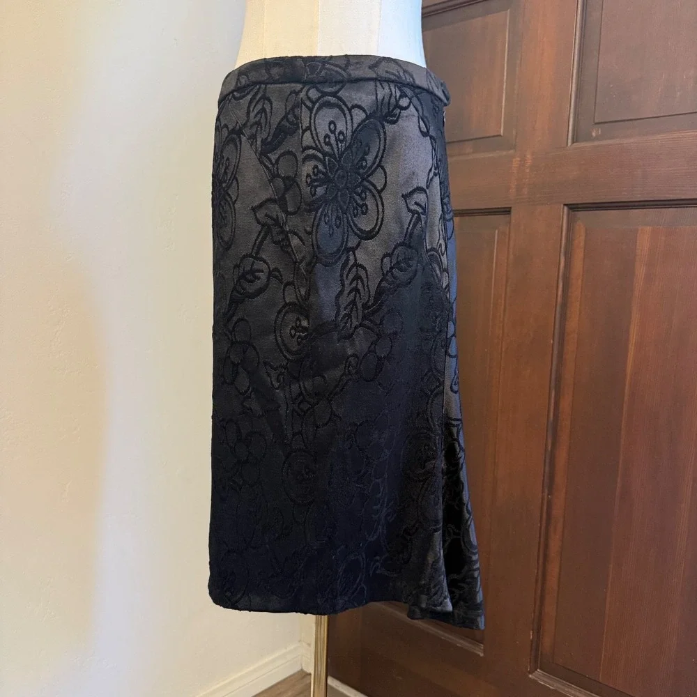 Alberto Makali Brocade Skirt Pleated Corner | Black | Est Size M/L